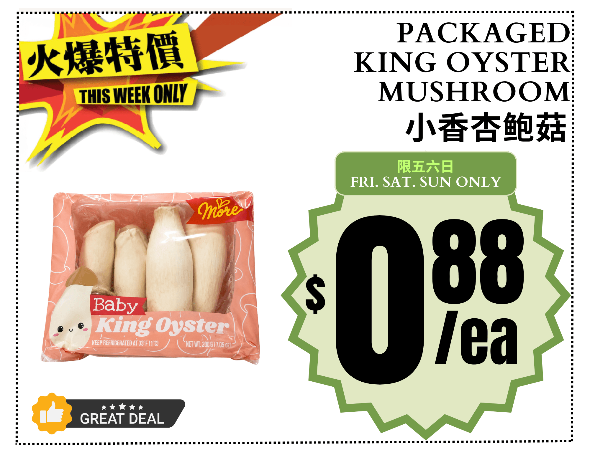 King oyster mushroom sample special